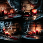 **<https://s.mj.run/C4JWowKI4Hk> A realistic photograph featuring a close-up of a wooden table surface in the foreground, scattered with melted red candles, dried twigs, and bits of straw. In the background and surrounding areas, moody Halloween-themed decorations such as carved pumpkins with glowing faces, spider webs on white walls, and dim, flickering lights. The atmosphere is eerie and shadowy, with warm candlelight casting soft glows on nearby textures. --s 550 --v 6.1 --c 10 --cref <https://s.mj.run/C4JWowKI4Hk>** - <@437658373576720385> (fast)
-# Create, explore, and organize on [midjourney.com](<https://midjourney.com/imagine?from_discord=1>)