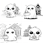 **adorable ghost holding a pumpkin lantern, cute expression, big eyes, simple haunted house behind, thick outlines, white background, coloring page --ar 5:7** - <@437878260013989888> (relaxed)
-# Create, explore, and organize on [midjourney.com](<https://midjourney.com/imagine?from_discord=1>)