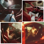 **relistic iphone camera quality natural lighting photograph woman comfortably sitting drivers seat of a modest ferrari with her legs outside pov from outside looking at her looking out of the car'** - <@1064696218443317378> (fast, stealth)