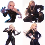 **anime style female ninja, niji style, black glossy bodysuit, blonde hair with bangs and side braids, confident pose, mature anime character, white background, full body, claw machine --niji 6 --s 250** - <@350294944256360449> (fast)
-# Create, explore, and organize on [midjourney.com](<https://midjourney.com/imagine?from_discord=1>)