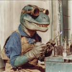 **T-rex welder welding --sref 1191 938 --v 7.0** - Image #2 <@820503377821564929>
