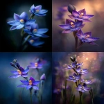 **Spotted sun orchids (Thelymitra ixioides), close-up, depth of field, blurry background, bold colours, cinematic lighting, artistic composition --ar 2:3 --v 7.0** - <@696956474584334417> (fast)