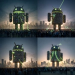 **<https://s.mj.run/rWcFtaYzAZ8> Android Robot made of mobile phones, crowd of people looking up at it, green malware bugs trying to get inside it, green lasers trying to pull robot down, cityscape, photorealistic, magic hour** - <@1048326817838280714> (fast, stealth)
-# Create, explore, and organize on [midjourney.com](<https://midjourney.com/imagine?from_discord=1>)