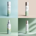 **A premium medical-grade label design for a tall, slim spray bottle featuring clean pharmaceutical packaging aesthetics. The label displays "Eye Therapy" in elegant sans-serif typography at the top, followed by "100% Natural" and "Eyelid and Lash Cleanser" in smaller, neatly stacked text below. The design utilizes a soft white background with gentle sage green accents and subtle light blue elements, creating a calming gradient that suggests cleanliness and trust. Minimal graphic elements include a delicate abstract eyelash icon and soft curved divider lines, all rendered with a matte finish that conveys premium quality and ophthalmologist-approved safety. --v 7.0** - <@1052992034765541387> (turbo)