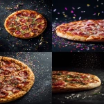**food photography of pizza on a black table, minimal confetti on the table not on the pizza, picture from front, high detail, leave negative space on top for text, 8k --ar 2:3 --v 7.0** - <@726586921525968916> (relaxed)
-# Create, explore, and organize on [midjourney.com](<https://midjourney.com/imagine?from_discord=1>)