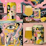 **Packaging design for "Utopian Toast", a collaboration beer between Utopian Brewing and Toast Ale. The beer is known for its rich flavour. Abstract illustration using a limited colour palette --ar 5:6 --raw --sref 527794733 <https://s.mj.run/UemyhgrpL8E> --p e71nq4z --s 50 --v 7.0** - <@1209615304372658177> (relaxed)