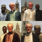 **<https://s.mj.run/SnE9cQJBkWk> standing beside a Nigerian man who is wearing traditional Nigerian wardrobe, old church in the background, realistic, photorealistic, ar-- 16:9 --v 7.0 --s 50** - <@990985509620842596> (fast)