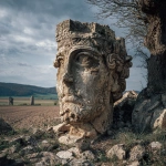 **<https://s.mj.run/l3N7LAIWuQc> the ruins of a Carolingian kings head in a landscape --v 7.0 --raw** - Image #2 <@1071135204846096475>