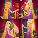 **<https://s.mj.run/XXLD6CnEfo0> Disney fan art, Rapunzel in her tower, gently touching the painted sun symbol on the wall (icon of the lost princess), long golden hair with flowers, wearing her classic purple dress, looking serene, soft clean background, red velvet curtains, brushes and books nearby, elegant cartoon style, flat colors, no gradients, no textures, no painterly style, clean line art, digital illustration look, professional modern Disney style, to @hikanart --v 7.0 --ar 1:1 --p 6f6xtw4 --raw** - <@1338496041460174871> (relaxed)
-# Create, explore, and organize on [midjourney.com](<https://midjourney.com/imagine?from_discord=1>)