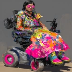 **graffiti motorized wheelchair and disability accessible fashion design sketch --ar 3:4 --p djcuvnt** - Image #4 <@948741381743083580>