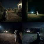 **POV standing and facing the front yard of a home in the pitch black night and looking at a bearded collie on the right that is sitting and looking at the viewpoint** - <@617438927111979019> (fast)
-# Create, explore, and organize on [midjourney.com](<https://midjourney.com/imagine?from_discord=1>)