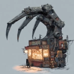 **<https://s.mj.run/RPB10xaI5sU> <https://s.mj.run/d1H4FMHfV6g> <https://s.mj.run/c3HcVbEyS6M> a battleangel in a futuristic scientific city standing at a corner in front of a monstrous oversized biomechanical claw machine with an huge clamp inside. illuminated, in the night --v 7.0 --ar 3:4 --s 750** - Image #3 <@1065590027356213338>