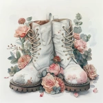 **pastel and white boots with flowers waterpaint in a white background --stylize 250 --v 6.0** - Image #4 <@1135636698060038216>