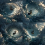 **a flying pirate ship diving through the air, dropping towards a whirlpool oceaen vortex, wild storm, fantasy art** - Variations (Strong) by <@758604467146588180> (fast)
-# Create, explore, and organize on [midjourney.com](<https://midjourney.com/imagine?from_discord=1>)