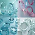 **floating minimal rings and circular shapes, soft transparent materials, futuristic but simple 3D design, symbolizing digital accounts, no UI, soft shadows, fintech-inspired form, calm visual hierarchy, 16:9, 4k --ar 16:9 --v 6.0 --raw** - <@1321055388543483937> (fast)