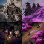 **The crew is fighting into the lavender dunjeon --chaos 30 --ar 5:6 --raw --profile snkbdum --stylize 500 --v 7.0** - <@161240424890105856> (relaxed)