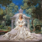 **a 1980’s Barbie doll in a wedding gown of satin and chiffon. The dress is mermaid style. The veil is simple and feminine. In the background is a beautiful gazebo. Ultra realistic, highly detailed, photorealistic. HD --v 7.0** - Image #2 <@1327691479602298971>