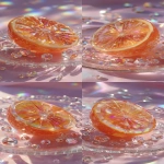 **a highly detailed crystal orange art piece, shaped like a sliced orange made entirely of translucent gemstone, iridescent rainbow reflections, sparkling diamond-like textures, placed on a clear glass plate, surrounded by crystal droplets, soft pastel lighting, dreamy glossy aesthetic, hyper realistic photography, fantasy luxury concept --ar 9:16** - Variations (Strong) by <@1240240057374478349> (fast)