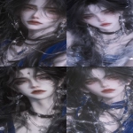 **Antique style, girl >, bewitching girl with cold white skin, cold, cold, extreme detail, long black hair, tied with Miao hairstyle, blue Miao costume, brown eyes, solemn clothing, silver jewelry, white, soft light, high detail, 8K resolution, exquisite detail, 8K resolution', face clear (low quality, ugly, deformed, extra fingers, text, signature, watermark, modern clothing, modern architecture, cartoon, 3D rendering: 1.5), blur', close up "Soft light on the body, light tones, warm and cold tones, ultra high definition, 8k, high definition facial features, delicate jawline, beautiful eyes, BJD into a male face, front face photo, indigo and cinnabar gradient volume lighting Rendered in Unreal Engine 5 and Octane, 8K resolution Ancient Style close up suffix Art Style 2: --ar 9:16 --niji 6 --s 340 --p cufsr7t --no side face --relax --raw** - <@1384018012746809385> (relaxed)