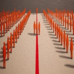 **The Panopticon, bad human storage facility, identical miniature orange figures in perfect rows, straight red line, surveillance, invisible prison, disguised CCTV cameras, impasto background, balanced composition, oil --ar 2:1 --raw --v 7.0** - Upscaled by <@744210433703018499> (relaxed)