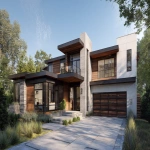 **front driveway view of minimal modern house --ar 16:9 --v 7.0** - Image #1 <@409035117881982988>