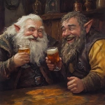 **burly and grim dwarves from the hobbit sharing laughs and pints at trivia night in a tavern, dungeons and dragons art** - Image #4 <@245803813255118849>