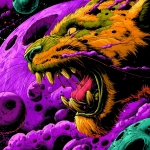 **scifi comic book style, alien cat beast, large fangs, colorful, purple crater planet, scifi comic book style** - Image #4 <@186377350642925568>