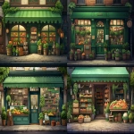 **create a detail illustration of a small village style green grocers shop front directly straight on --v 5.2 --ar 3:2** - <@1172142007355977883> (fast)
