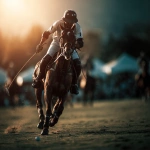 **create a cinematic visual of a polo graound tournament, a polo rider in action out of focus , profession photography, vibrant and soothing lighting** - Image #1 <@1337031420089995355>