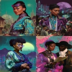 **mixed race cyberpunk vintage travel brochure --ar 3:4 --p jcpty6a** - <@948741381743083580> (relaxed)
