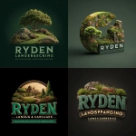 **A professional, 3D logo for an expert landscaping company called "Ryden Landscaping & Lawncare", specializing in large-scale landscape engineering & design for businesses and very wealthy individuals.** - <@761225412164321321> (fast)