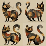 **josé clemente orozco style Tortie cat, full body** - Variations (Strong) by <@409716268476923920> (fast)