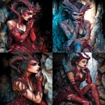 **❤️ 🔥 👹 😈 speleothem demon queen --p tvgdds9 zzmkt1u --ar 5:7 --sref 2673615244 --sw 50** - Remix (Strong) by <@370960263245070346> (fast)