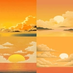 **japanese sunset over calm ocean, minimal silhouette style, warm yellow-orange tones, soft clouds, serene and peaceful mood, inspired by traditional japanese aesthetics, subtle texture, no background, graphic design for streetwear, vector look --ar 2:3 --v 7.0 --raw** - <@559495662253899776> (fast)