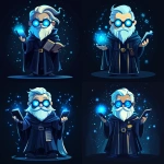 **Futuristic legal wizard mascot, glowing blue eyes, wearing a judge robe mixed with a wizard cloak, holding a digital scroll and a smartphone, cartoonish but clean, high-tech magical vibe, flat design - vector art --s 250** - Variations (Strong) by <@844314166369583134> (fast)
-# Create, explore, and organize on [midjourney.com](<https://midjourney.com/imagine?from_discord=1>)
