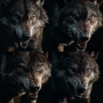 **aggressive wolf with intimidating eyes showing his teeth, dramatically lit , hyper realistic qualities, unreal engine,** - Variations (Strong) by <@973572765686829076> (fast, stealth)