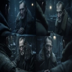 **<https://s.mj.run/EaKOmqRjN-4> Cinematic color close-up, over-the-shoulder shot from just behind the protagonist’s fur-lined collar, focusing sharply on the figure seated across the metal table. The Russian General wears a heavy, snow-dusted overcoat carefully folded on the table’s right side, with a compact Russian-made 9mm pistol resting on its left. His short, military-style gray hair is neatly trimmed, and his clean-shaven face reveals sharp features. A cigarette hangs loosely between his lips, smoke curling upward in the cold tent air. His piercing green eyes lock onto the protagonist with unwavering intensity. A faint, practiced smile briefly crosses his weathered face, but the hard, ruthless resolve in his gaze remains unyielding casting a chilling tension over the frozen room. --ar 16:9 --p hc3yvra --v 7.0** - <@447733481947267073> (fast)
