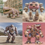 **The mighty Lavender Xenozord --chaos 30 --ar 5:6 --raw --stylize 500 --v 7.0** - <@161240424890105856> (relaxed)