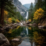 **yosemite nationl park landscape photography, waterfall and trees including --ar 99:128 --q 2 --s 250 --v 7.0** - Image #1 <@1041437953232212108>