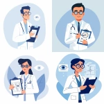 **Minimal flat vector illustration in EyeLife style, optometrist doctor in glasses and lab coat, holding clipboard with eye diagram, calm medical blue palette (#B7D3F0, #6EA7D8, #003366), no skin tones, clean flat style consistent with Customer illustration, soft circular abstract background suggesting precision and clarity --ar 1:1 --v 6.0 --raw** - <@775301860293738506> (fast)
-# Create, explore, and organize on [midjourney.com](<https://midjourney.com/imagine?from_discord=1>)