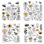**a children's book illustration loose scribble of flowers, a cat, a mouse, bees and butterflies, for Vogue --ar 9:11 --q 2 --p s7fydcn --v 7.0 --raw --sref 2052529805 3781252808** - <@1059292469474373672> (fast, stealth)