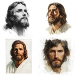 **on a white background give me the most beautiful portrait of Jesus christ** - <@1037958970922512454> (fast)
