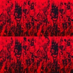 **comic book Cel-shaded anime style with bold clean linework, chaotic hand-drawn graffiti doodles covering the entire canvas, dense overlapping scribbles, arrows, crowns, faces, chaotic tags and symbols, high-energy sketch style, glowing red spray-paint strokes against deep black background, heavy contrast, messy street-art vibe, all elements strictly in red tones, ultra-stylized and bold --niji 6 --ar 16:9** - Variations (Region) by <@257221362568003584> (fast)