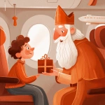 **Saint Nicholas gives a gift to a child in the airplane cabin, a cute commercial illustration in light orange white and bright red tones, adding an atmosphere of Christmas and magic --v 7.0** - Upscaled by <@1178911175929499672> (fast)
-# Create, explore, and organize on [midjourney.com](<https://midjourney.com/imagine?from_discord=1>)