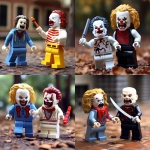 **Michael Meyers and Art the clown as a Lego mini figures fighting each other, ~~v7.0 --v 5.2** - <@1083045241520668722> (fast)