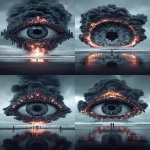 **<https://s.mj.run/zvtFloC-qXc> black glitch scanline distorition fire, eyes burning, white pupil with red center, roasting on the beach, dusk cinematic --ar 2:3 --s 666 --p ajjw9qi --sref 4240880785 2348464004 <https://s.mj.run/zvtFloC-qXc> --v 7.0** - <@788265797444173834> (fast)