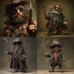 **steampunk hobbit with beatnick beard, flintlock pistol.** - <@442905496559812618> (fast)