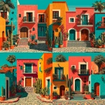 **<https://s.mj.run/JkjZL57sgKE> A colorful Mexican street scene in the style of Matisse, vibrant and lively with traditional architecture and cacti in bright hues of pink, orange, green, blue and yellow. With decorative patterns and plants on buildings, in the style of Henri Matisse, this high resolution boho poster print features a detailed and clear illustration without background noise --ar 3:4 --stylize 700** - <@1004569048329236600> (relaxed)
