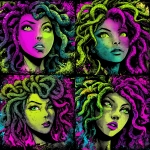 **create a pop/punk Medusa headshot in UHQ, vibrant colors with a bit of a comic book style** - Variations (Strong) by <@399726108875948042> (fast)