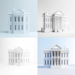 **the white house. white background. --ar 16:9** - <@991428429088038922> (fast)